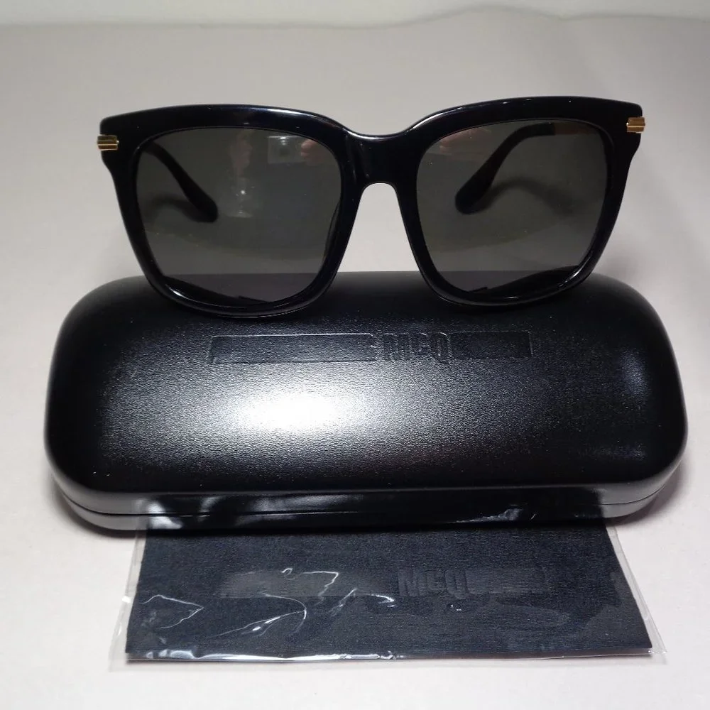McQ by Alexander McQueen MQ0055S Black Gold New Men's Sunglasses